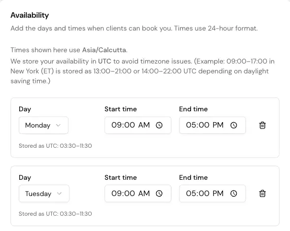 Notifications interface